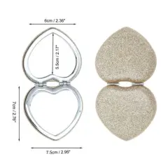 Unique Bargains Portable Heart Shaped Makeup Mirror 1 Pc