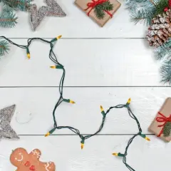 Northlight 100-Count O[aque Gold Mini Christmas Lights - 28.75' Green Wire