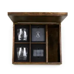 11pc Monogram Whiskey Box Gift Set - Picnic Time