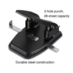 MyOfficeInnovations 2-Hole Punch 28 Sheet Capacity Black (26637-CC) 799825