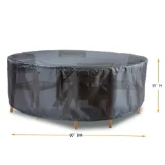 Summerset Shield Round/Square Dining Table Chairs Cover Ultimate Protection for Your Outdoor Furniture Mercury