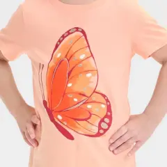 Toddler Girls' Butterfly Graphic T-Shirt - Cat & Jack&trade; Peach Orange