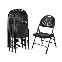 Set of 4 Deluxe Fan Back with Triple Brace Folding Chairs - Hampden Furnishings