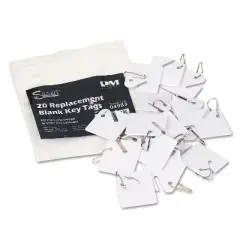 Securit Replacement Slotted Key Cabinet Tags 1 5/8 x 1 1/2 White 20/Pack 04983