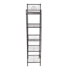 5 Tier Freestanding Bathroom Storage Shelves Brown - Bath Bliss