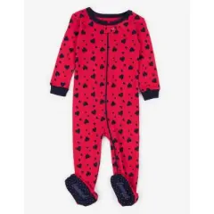 Leveret Cotton Matching Family Pajamas Navy Hearts Print