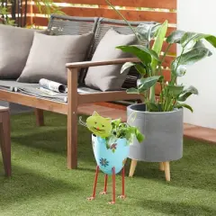 16" Wide Planter Metal Cat - Olivia & May