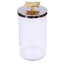 Classic Touch Glass Canister With Mosaic Design - 4"D X 8"H