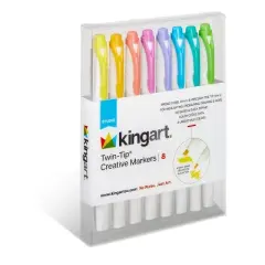 KINGART Twin-Tip Highlighters 8 Colors