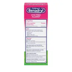 Children's Benadryl Dye-Free Diphenhydramine Allergy Liquid - Bubble Gum - 4 fl oz
