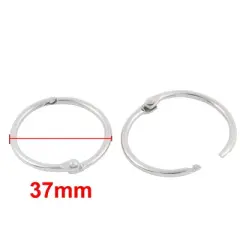 Unique Bargains Hinge Locking Scrapbook Craft Office Keyring Keychain Loose Leaf Binder 32mm Dia 20 Pcs