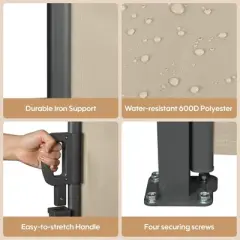 Sapphtopaz Side Screen Awning Retractable Side Awning Patio UV Resistant, Waterproof, Patio Privacy Screen for Garden, Balcony, Courtyard