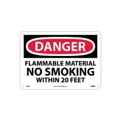National Marker Danger Signs; Flammable Material No Smoking Within. 10X14 .040 Aluminum D438AB