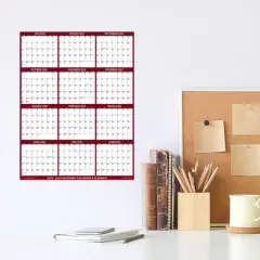 SwiftGlimpse 2023-2024 Academic Year Wall Calendar  & Planner 24"x36" Maroon