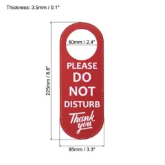 Unique Bargains PU Leather Waterproof Double-Side Office Home Door Hanger Sign