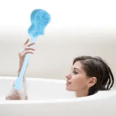 Unique Bargains Back Long Handle Silicone Bath Brush 2 Pcs