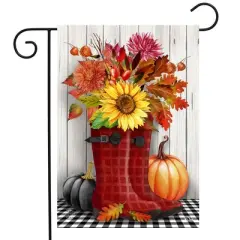 Briarwood Lane Fall Garden Flag 12x18 For Outdoor Fall Boots For Fall Garden Flag Flags For Outside