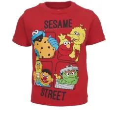 Sesame Street Bert and Ernie Oscar the Grouch Big Bird 4 Pack T-Shirts Toddler 
