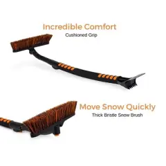 BirdRock Home Snow Moover Extendable 50" Car Brush and Ice Scraper with Foam Grip