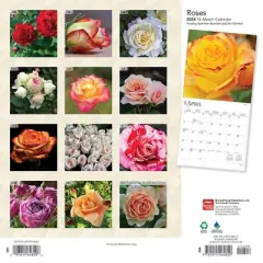 Browntrout 2024 Wall Calendar 12"x12" Roses