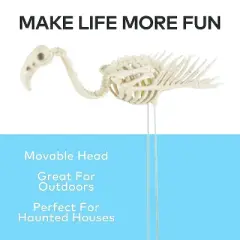19 3/4" x 26" Flamingo Skeleton Halloween Outdoor Yard Decoration