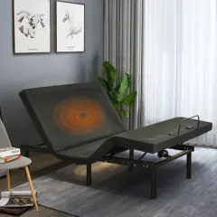 Costway Adjustable Bed Base Electric Bed Frame with Massage Remote Control Queen