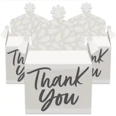 Big Dot of Happiness Champagne Elegantly Simple - Treat Box Party Favors - Guest Party Favors Goodie Gable Boxes - Set of 12