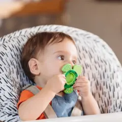 Nuby Teethe N' Pop Sensory Play Silicone Teether for Babies - Turtle Design