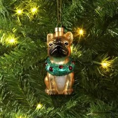 4" Christmas Glass Bulldog Ornament - Wondershop&trade;