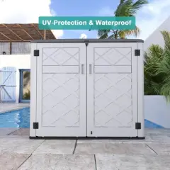 4.43 ft. W x 2.85 ft. D Durable Resin Storage Shed, Weather-Resistant Outdoor Storage Cabinet for Home, Patio and Garage