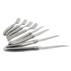 French Home 8pc Stainless Steel Laguiole Steak Knife and Fork Set