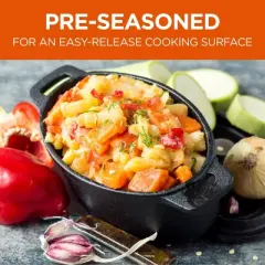 COMMERCIAL CHEF Mini Casserole Dish with Lid, 0.63 Qt. Cast Iron Casserole Dish