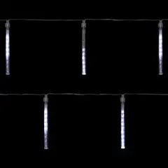 Northlight LED Dripping Icicle Christmas Tube Lights  - White - 14.25' Clear Wire - 10ct