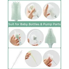 Momcozy Innovative Push-Press Design Bottle Brush Kit - 7ct