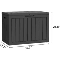 BI&SEA 45 Gallon lockable storage box, waterproof and UV resistant for outdoor mat storage, garden tools and swimming pool accessories storage