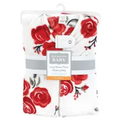 Hudson Baby Infant Girl Plush Sleeping Bag, Sack, Blanket, Red Rose