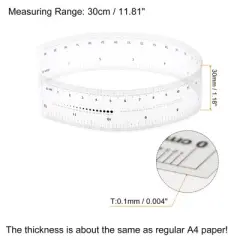 Unique Bargains PET Plastic Folding Measuring Tool Film Flexible Rulers