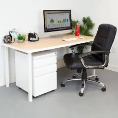 Mount-It! Mobile File Cabinet with 3 Drawers, Under Desk Rolling Storage , White 