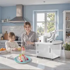 VEVOR Commercial Ice Crusher 661LBS/H, 350W Electric Snow Cone Machine with 4 Blades, 1400RPM Stainless Steel Shaved Ice Machine, White