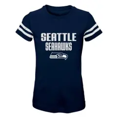 NFL Seattle Seahawks Girls' Stripe Sleeve Fashion T-Shirt