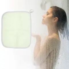Unique Bargains Double Side Elasticity Body Scrub Towel Beige 1 Pc