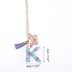 Unique Bargains Heart Sequin Letter K Butterfly Tassel Water Cup Pendant Purple 1 Pc