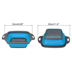 Unique Bargains Space Saving Suitable Silicone Square Foldable Strainer with Handle