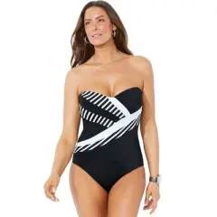 Swimsuits for All Women&rsquo;s Plus Size Spliced One Piece Swimsuit