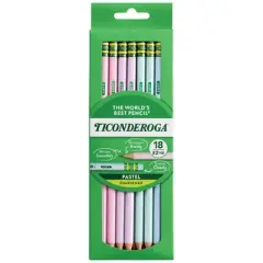 Ticonderoga&reg; Wooden Pencil Pastel, Sharpened, 18 Per Pack, 3 Packs