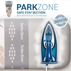 Bartnelli Cotton 51"x19" Ironing Board Cover, Scorch-Resistant, Park & Turbo Zone, Beige Leaves