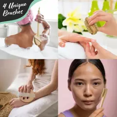 Nevlers Boar Bristle Exfoliating Dry Body Brush Set