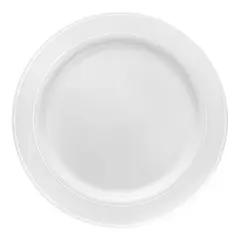 Smarty Had A Party 7.5" White w/ Silver Plastic Appetizer/Salad Plates - 120 pcs