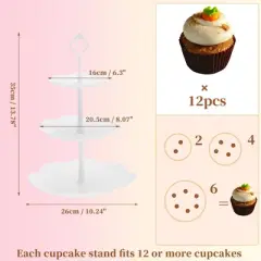 Unique Bargains 3 Tier Dessert Cupcake Stand Round Tiered Serving Tray for Donuts Fruits White