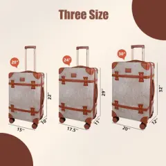 New York Xpress QD-24101 Luxury Vintage Durable Suitcase Sets w/TSA Lock & Double Spinner Wheels 20" 24" 28"
